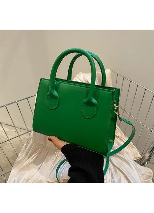 Női crossbody táska, zöld, 20.5x14.5x8cm, PU és poliészter
