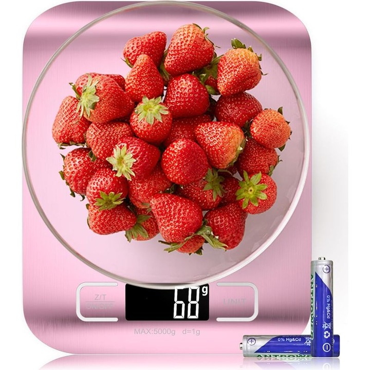 Cantar de bucatarie electronic, precizie 1 g, inox, 10 kg, compact