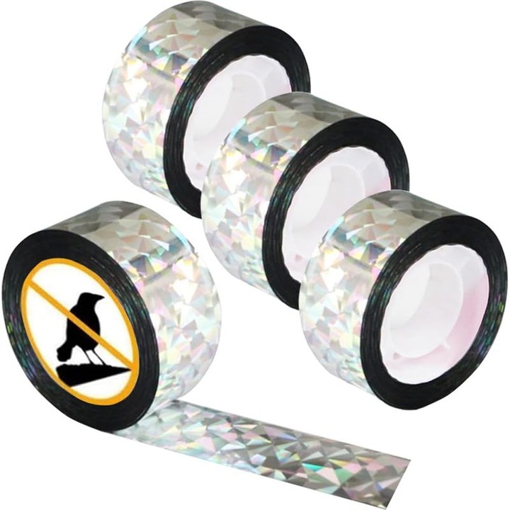 Banda repelenta pasari 80m x 2.4cm reflectorizanta durabila