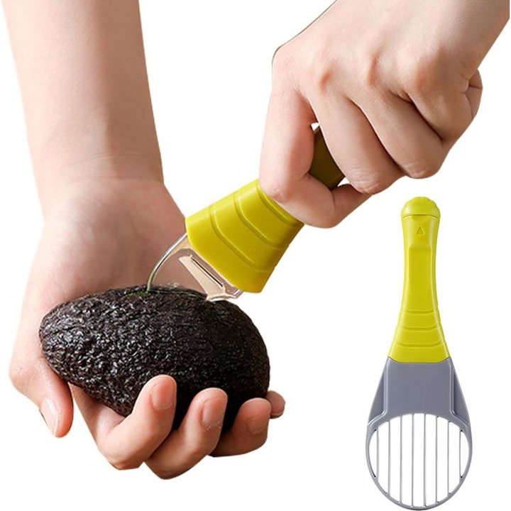Feliator manual avocado, otel inoxidabil, maner antiderapant, 20x5cm