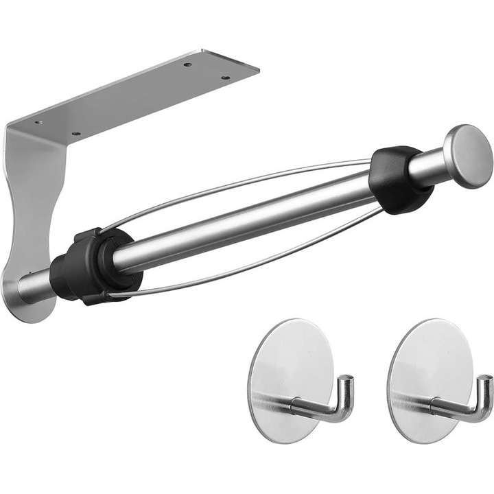 Suport prosoape hartie metalic 30.3x10.2x4 cm rezistent la apa si coroziune