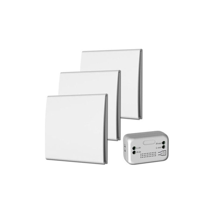 Comutator wireless mecanic 10A 2200W, compact, alb, 50x22.8x32mm