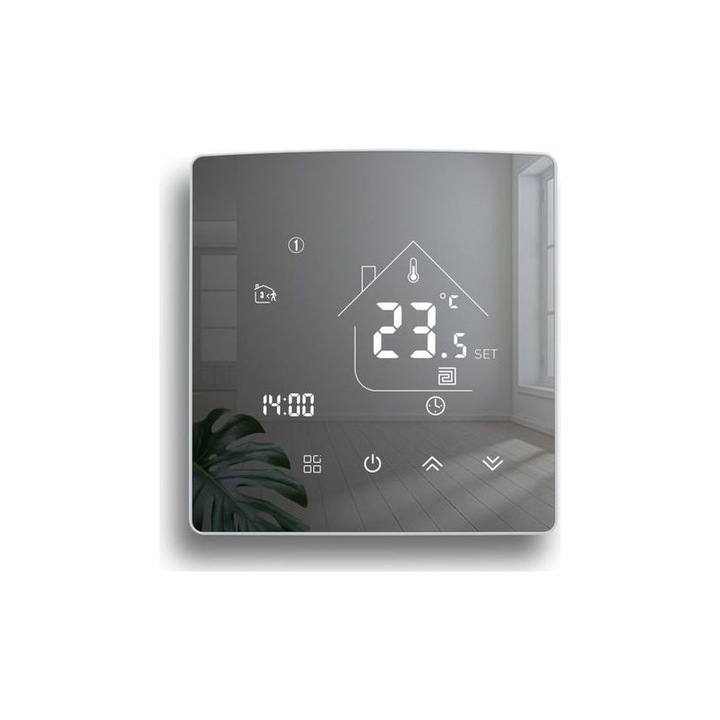 Digitális programozható padlófűtés termosztát 3A, LCD kijelző, fehér, 100-240V