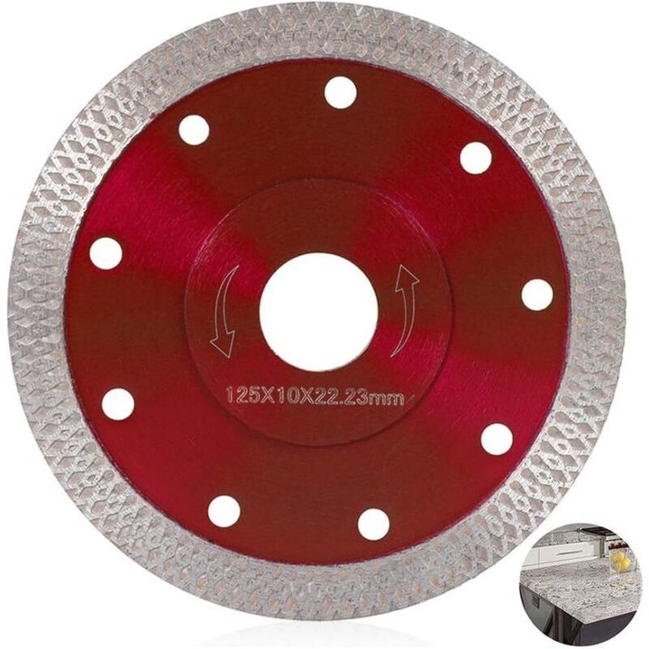 Disc diamantat 125mm, taiere rapida, rezistent, rosu