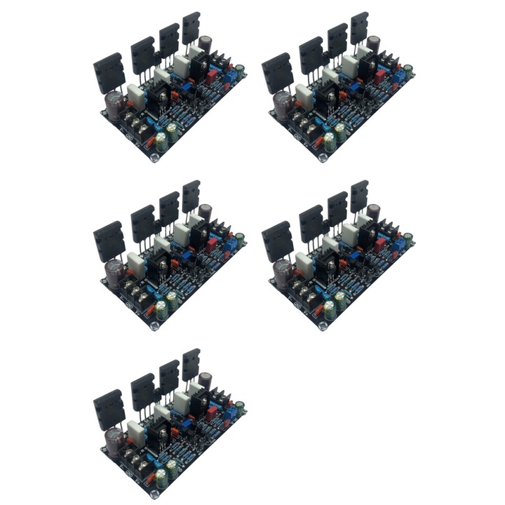 5 darab 200W-os mono erősítő panel készlet, fekete, 120x60x45mm