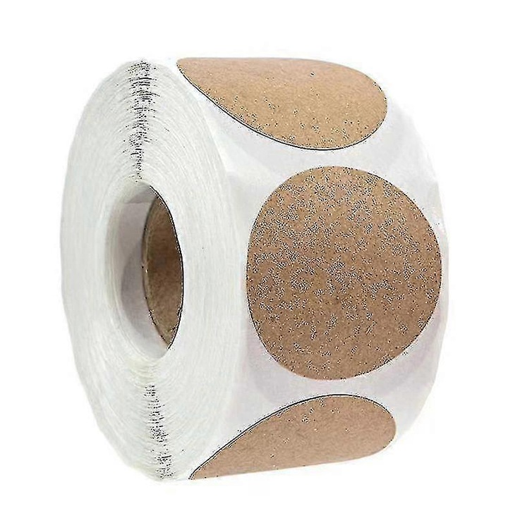 Öntapadós címkék, 500 db, barna kraft, 5x5cm, tekercses szett