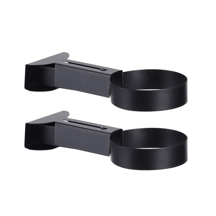 Suport perete reglabil, 2 buc, metal negru, 11cm diametru, pentru tuburi senzoriale acvariu