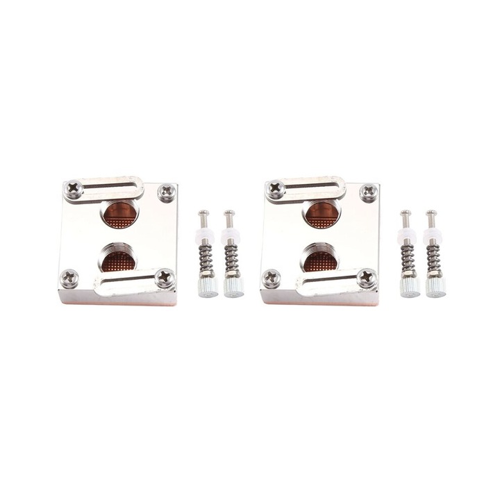 2 db ezüst színű fém CPU vízhűtő blokk készlet 5.8x8.5cm