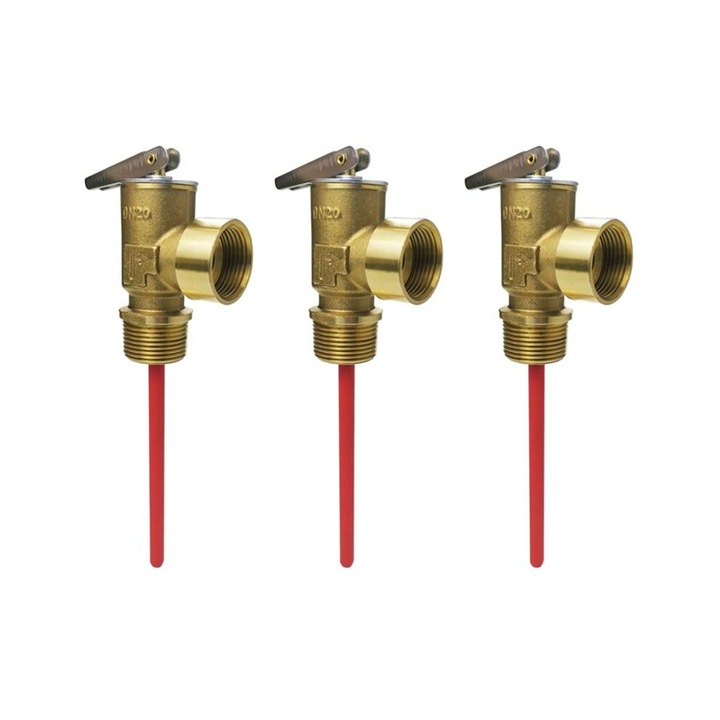 3 db nyomás-hőmérséklet biztonsági szelep készlet, 3/4 hüvelyk, sárgaréz, arany, 150PSI