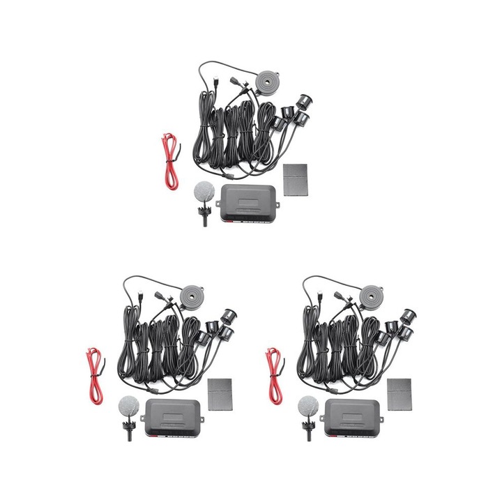 Senzori parcare 3 seturi 22mm negru 12V