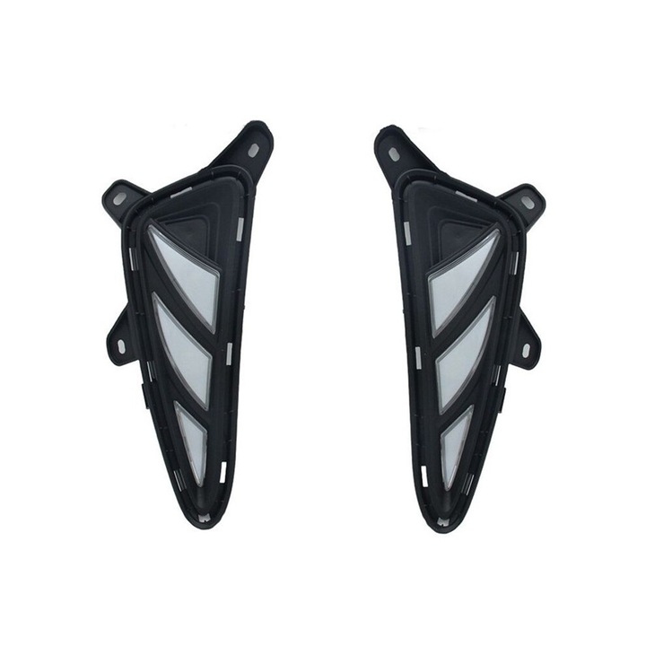 Lampi LED de zi si semnalizare pentru Toyota CHR C-HR 2017-2020, alb si galben, 2 buc, negru, plastic