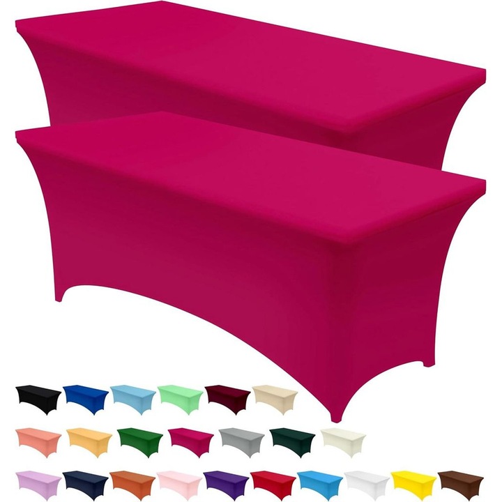10 db fukszia elasztán asztalterítő szett 183x76x76cm, strapabíró, nyújtható