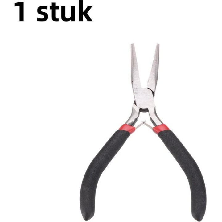 Hegyescsőrű fogó 12cm fekete, szénacél, PVC nyél