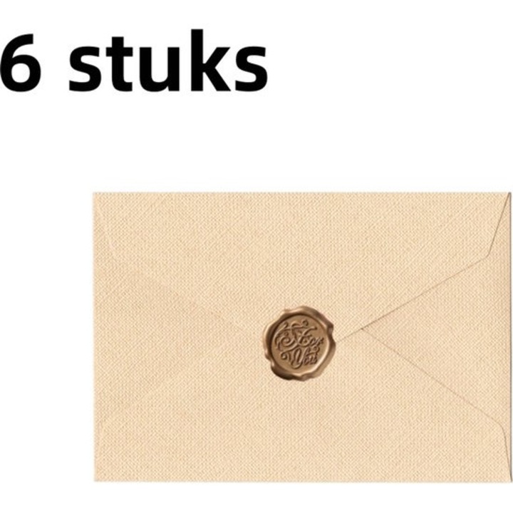 6 db vintage sárga speciális papír boríték szett