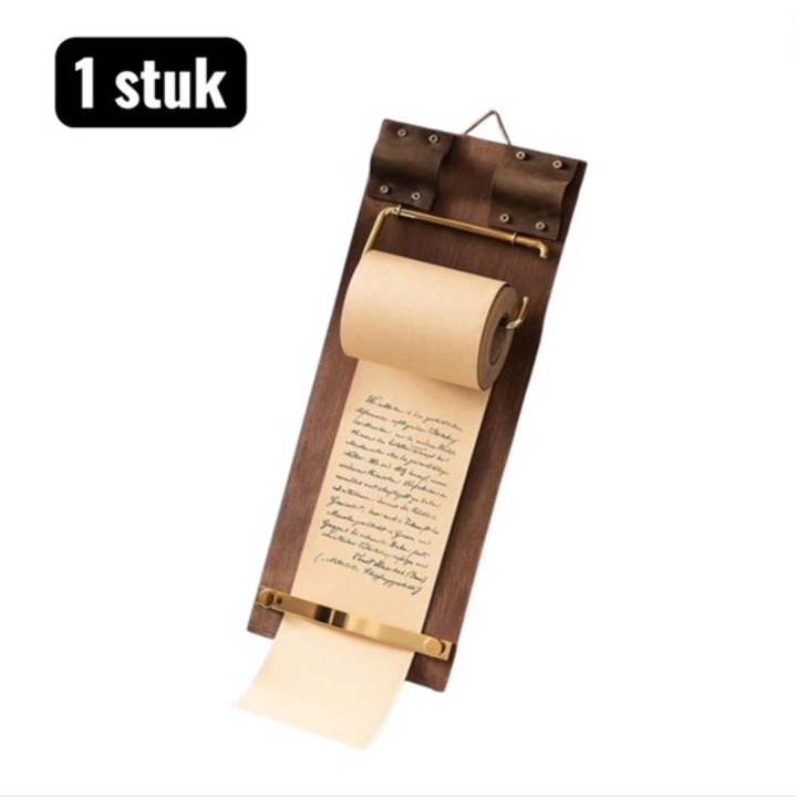 Vintage fém tartó jegyzetekhez és blokkokhoz, barna, 1 db