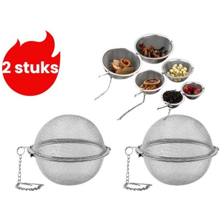 2 db rozsdamentes acél 304 teatojás szett, ezüst, nagy