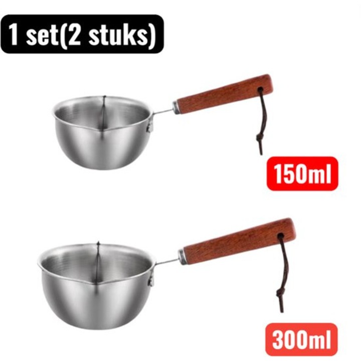 2 db rozsdamentes acél bögre készlet, 150ml és 300ml, ezüst