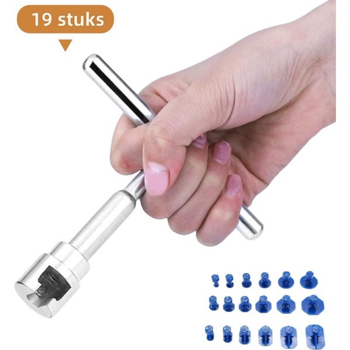Set scule reparat lovituri auto, 19 piese, argintiu albastru, universal