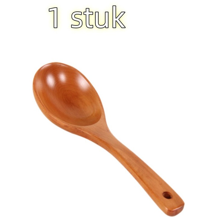 Lingura pentru supa din lemn 24.5x7.5cm maro portabila