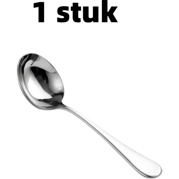 Lingura supa inox 19.5x5.5cm maner lung, argintiu