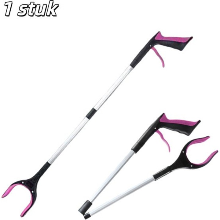 Cleste gunoi pliabil aluminiu 83cm mov
