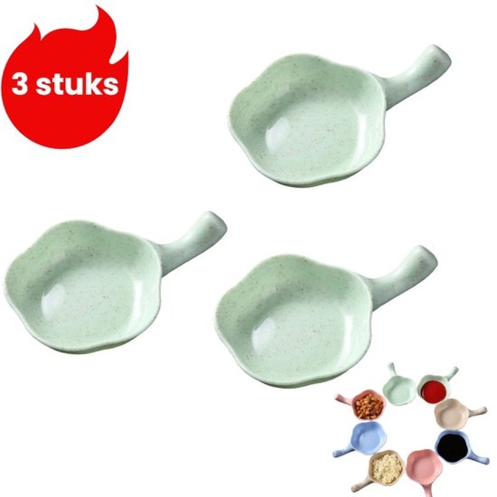 3 darabos szett zöld szósz tálaló tálka 10x5cm