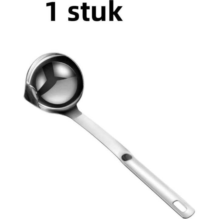 Lingura inox pentru separare ulei si supa 30,5x9,5cm argintiu