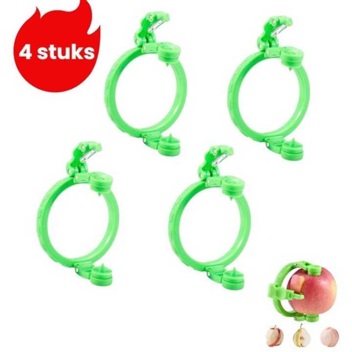 Curatator fructe manual multifunctional, verde, 4 piese, compact