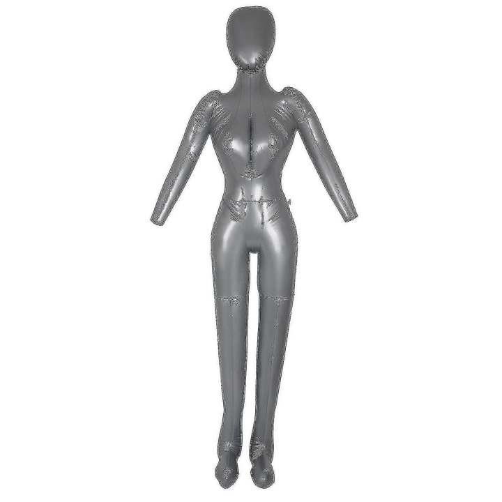 Mannechin gonflabil femei, PVC, argintiu, 170x88x64x85cm