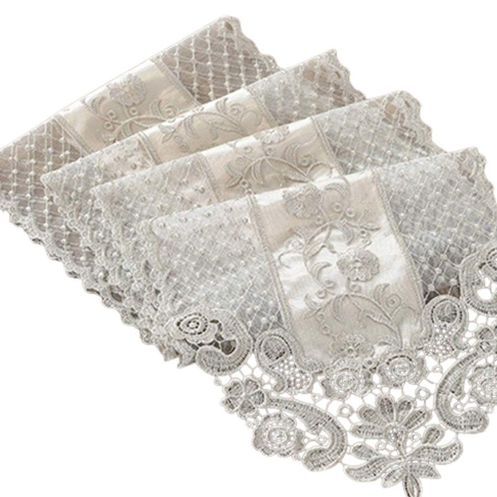 Csipketerítő, vintage hímzés, poliészter, 30x70 cm