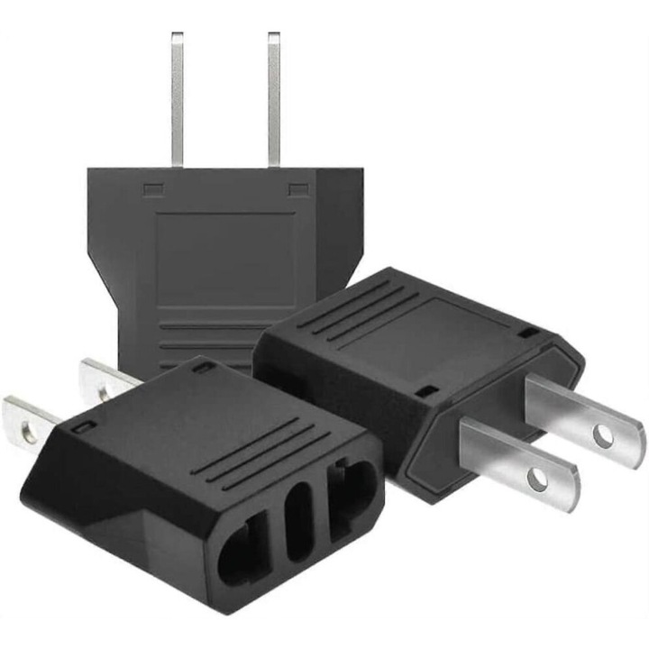 3 db univerzális utazó hálózati adapter készlet, fehér, kompakt