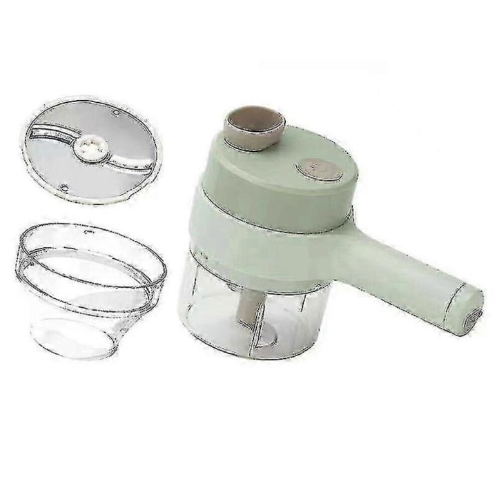 Robot culinar portabil, hachoir electric, verde, 18.5x13.1cm