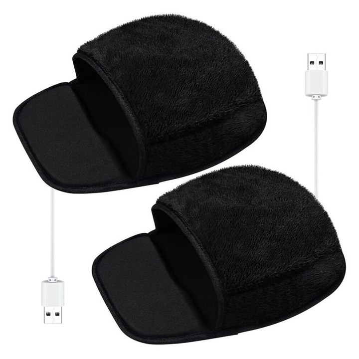 USB fűtött egérpad, 29x22cm, fekete