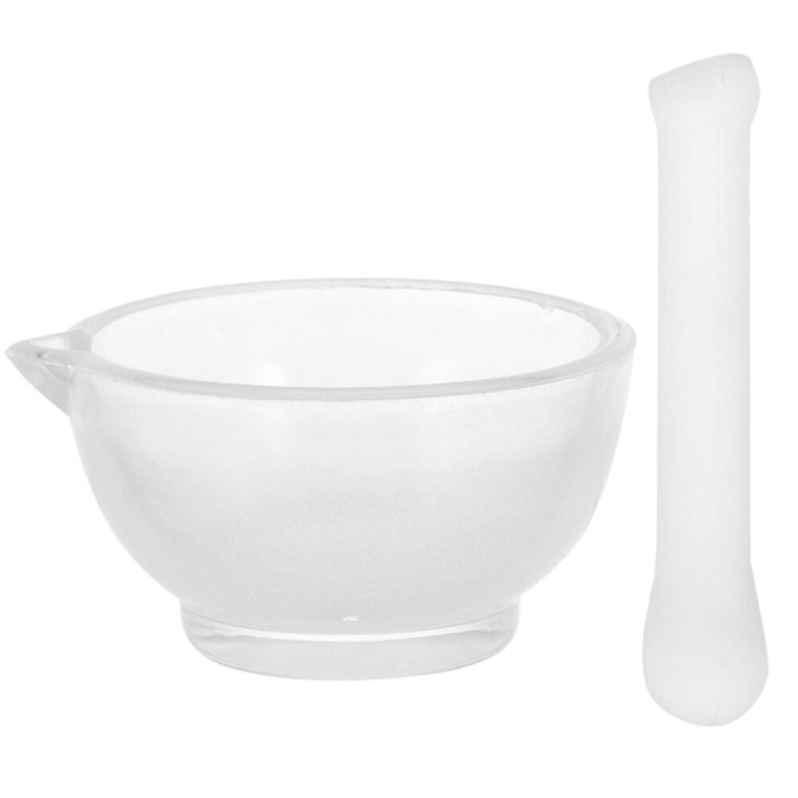 Bol din sticla masiva transparent 9x9x5cm pentru macinat