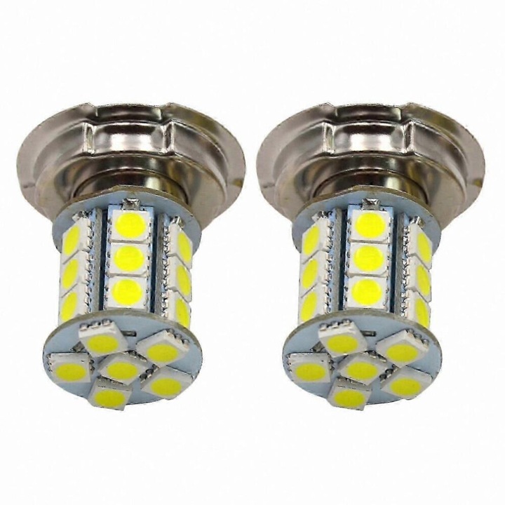 2 db motorkerékpár fényszóró izzó készlet 12V P26S LED fehér 21x43.5mm