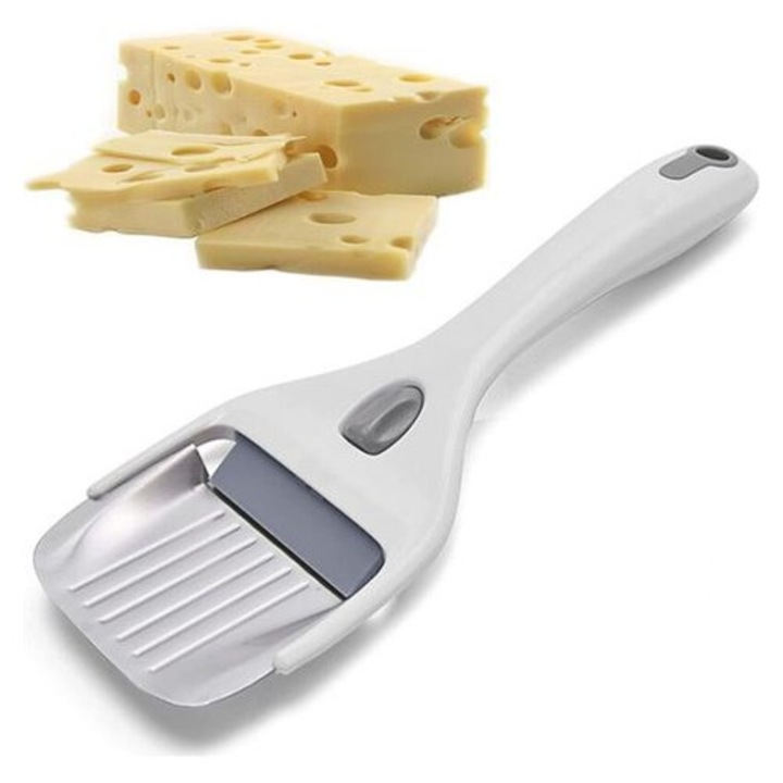 Kézi sajtszeletelő, állítható, rozsdamentes acél és ABS, ergonomikus