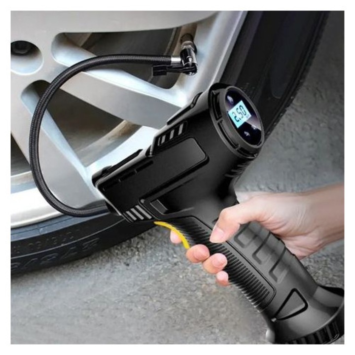 Pompa aer auto 3665, 120W, negru, 13,2x5,3x20,3cm