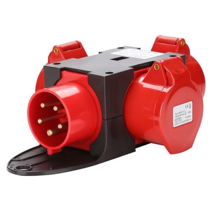 Distribuitor curent 3xCEE 400V 16A 5 poli IP44 24x16.5x8cm