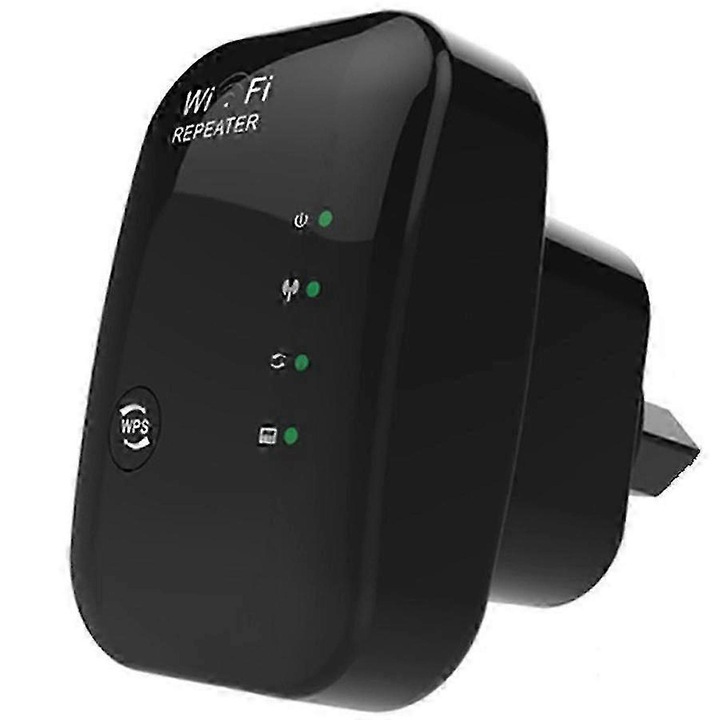 Extender WiFi 2026, alb-negru, 8x5x6cm, 300Mbps