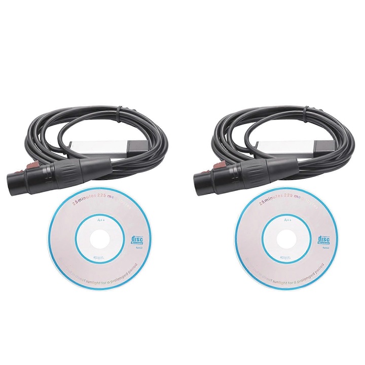 Adaptor USB la DMX512, set 2 bucati, negru, 15x3cm