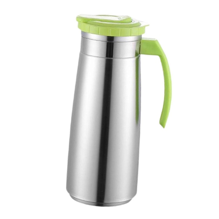 Rozsdamentes acél kancsó 1.3L légmentesen záródó fedéllel, széles szájjal, 9.5x24.5cm