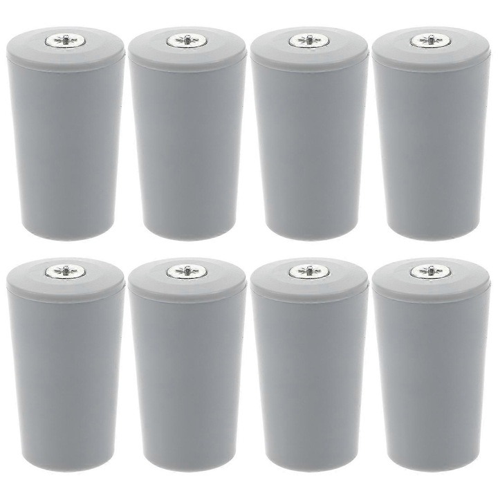 Set 8 opritoare rulouri, plastic aluminiu, gri deschis, 4x2.5x2.5cm