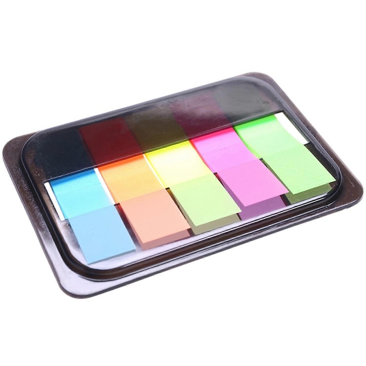 Bloc notes adeziv colorat 8x5.5cm, hartie autoadeziva, multicolor
