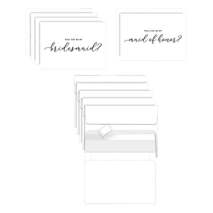 Set felicitari propunere domnisoare onoare, carton, elegant, 10x15cm, 10 piese