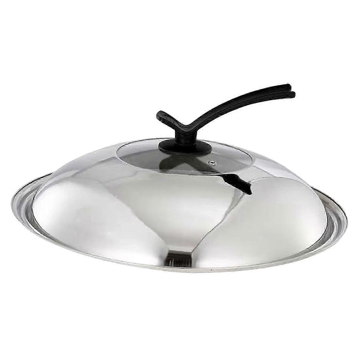 Rozsdamentes acél edényfedő 36cm, átlátszó, hő- és rozsdaálló, stabil fogantyú