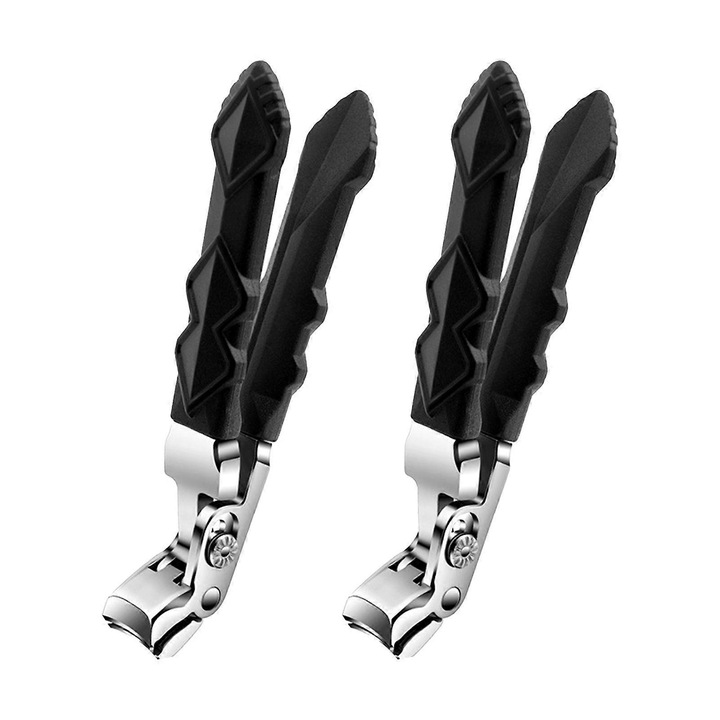 Vastag körömcsipesz, rozsdamentes acél, ergonomikus, 9.7x2.8cm, 2 db-os szett