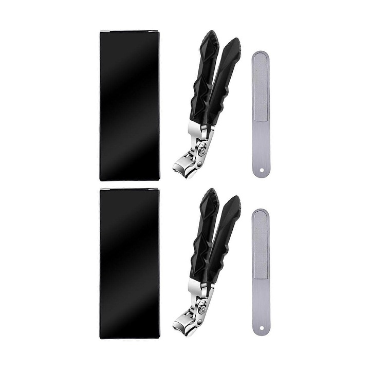 Körömcsipesz, vastag vágó, rozsdamentes acél, ergonomikus, 9.7x2.8cm, 2 darabos szett