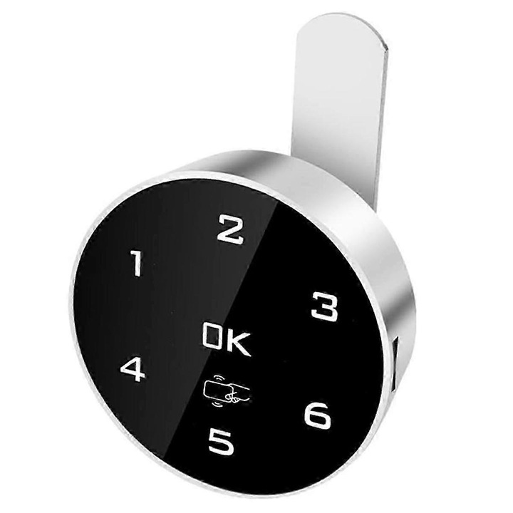 Elektronikus szekrényzár, digitális kombinációs, fém, 30x20mm, fekete, 2 darabos szett