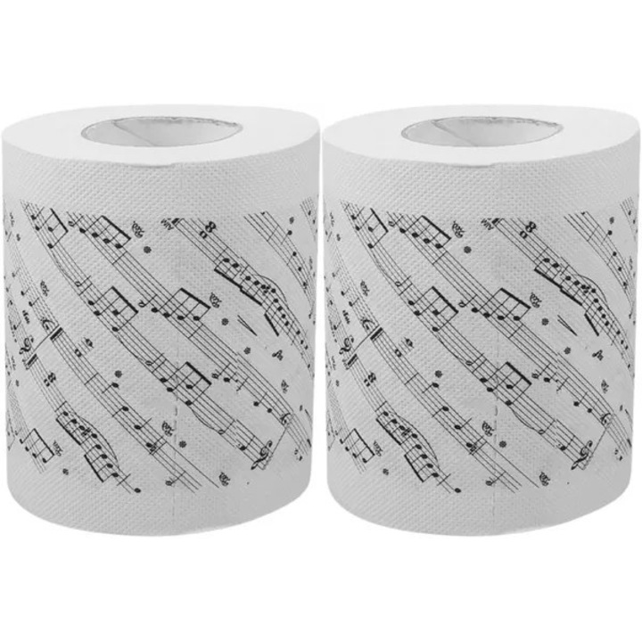 Set 2 role hartie igienica, tematica muzicala, moale, multicolor, 10x10x0.1cm