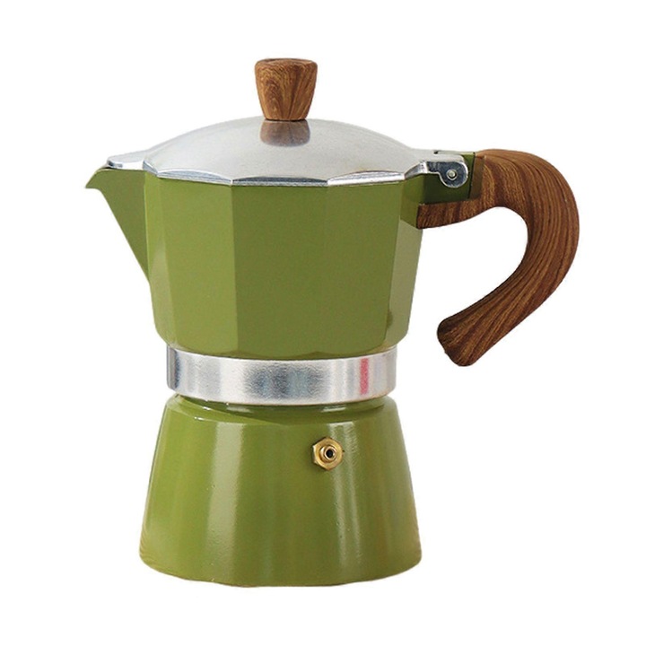 Moka kávéfőző 150ml alumínium zöld 8.2x15.5cm hordozható tartós